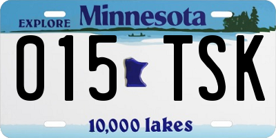 MN license plate 015TSK