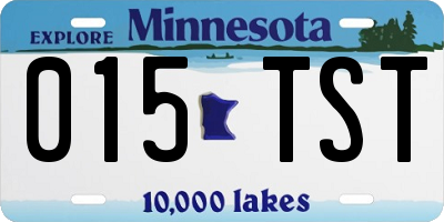 MN license plate 015TST