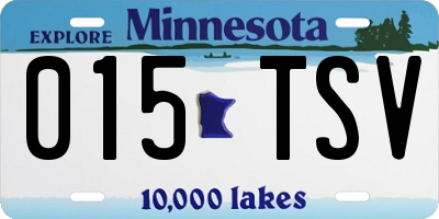 MN license plate 015TSV