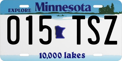 MN license plate 015TSZ