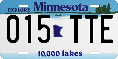 MN license plate 015TTE
