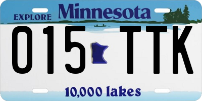 MN license plate 015TTK