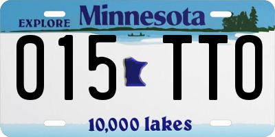 MN license plate 015TTO