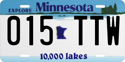 MN license plate 015TTW
