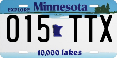 MN license plate 015TTX