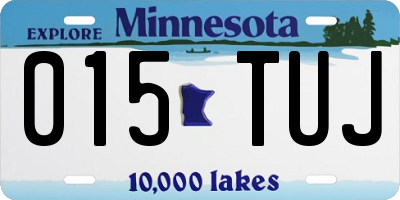MN license plate 015TUJ
