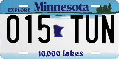 MN license plate 015TUN