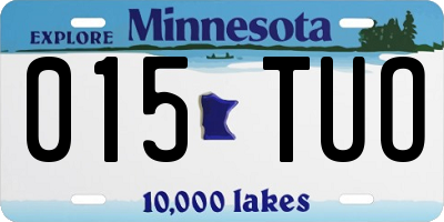 MN license plate 015TUO