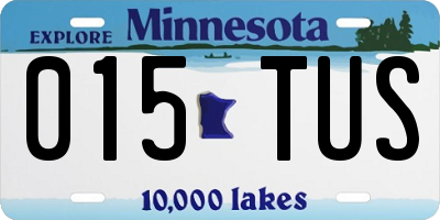 MN license plate 015TUS
