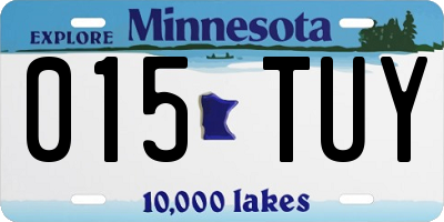MN license plate 015TUY