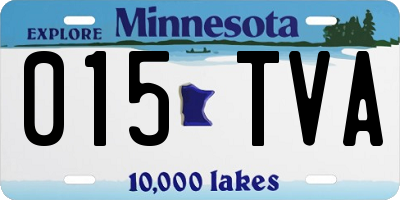 MN license plate 015TVA