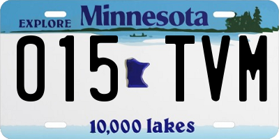 MN license plate 015TVM