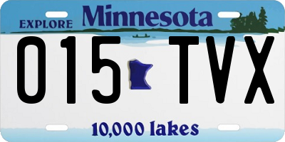 MN license plate 015TVX
