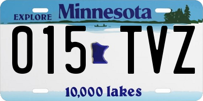 MN license plate 015TVZ