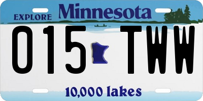 MN license plate 015TWW