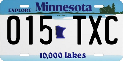 MN license plate 015TXC