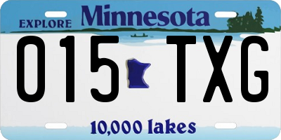 MN license plate 015TXG