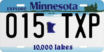 MN license plate 015TXP