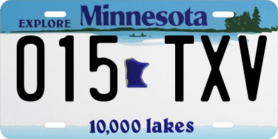 MN license plate 015TXV