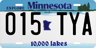 MN license plate 015TYA