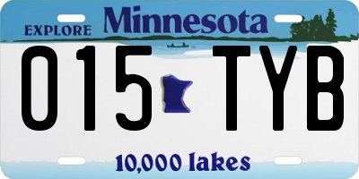 MN license plate 015TYB