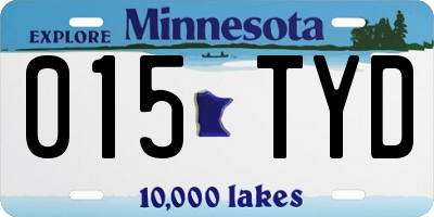 MN license plate 015TYD