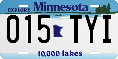 MN license plate 015TYI