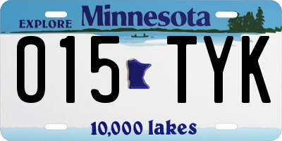 MN license plate 015TYK