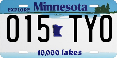 MN license plate 015TYO
