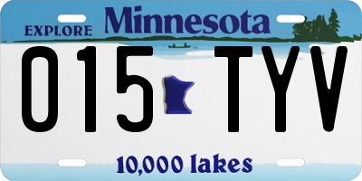 MN license plate 015TYV