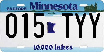 MN license plate 015TYY
