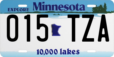 MN license plate 015TZA