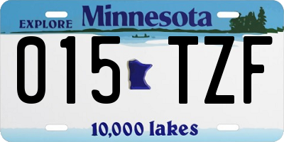 MN license plate 015TZF
