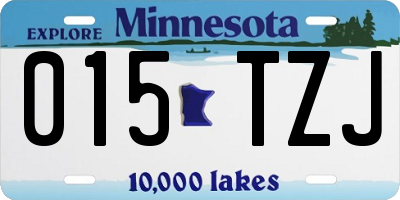 MN license plate 015TZJ