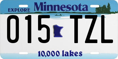 MN license plate 015TZL
