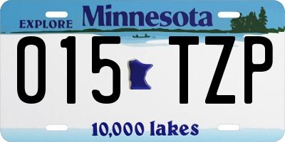 MN license plate 015TZP