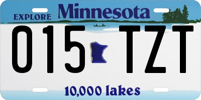 MN license plate 015TZT
