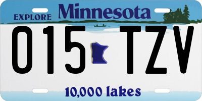 MN license plate 015TZV