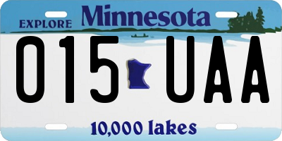 MN license plate 015UAA