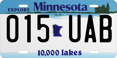 MN license plate 015UAB