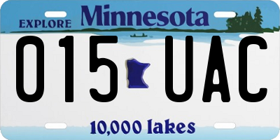 MN license plate 015UAC