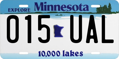 MN license plate 015UAL