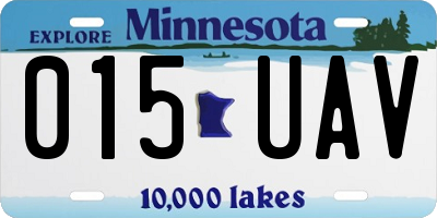 MN license plate 015UAV