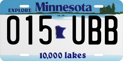 MN license plate 015UBB