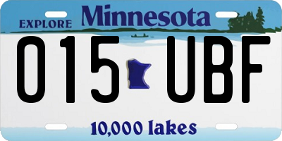 MN license plate 015UBF
