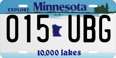 MN license plate 015UBG