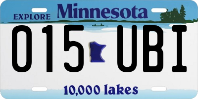 MN license plate 015UBI