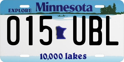 MN license plate 015UBL