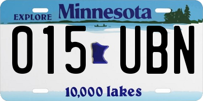 MN license plate 015UBN