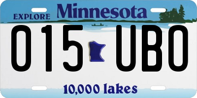 MN license plate 015UBO